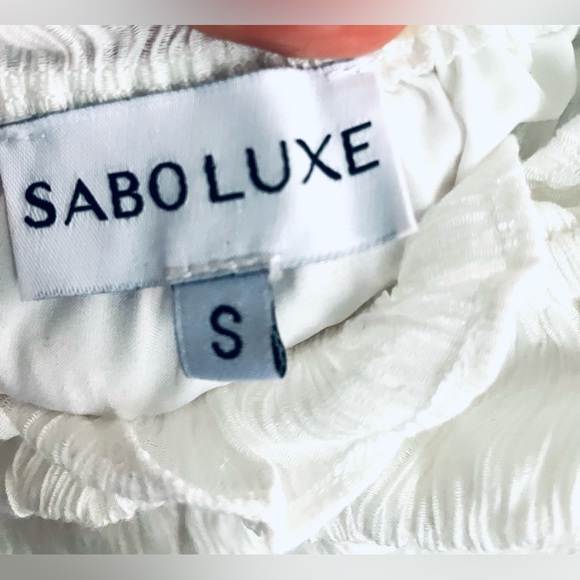 FairyCore Whimsy goth Little White Ruched Mini Dress size sm Saboluxe - Picture 3 of 5